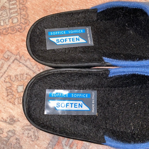 Soffice Womens Wedge Heel Slipper Slide On Closes Toe House Shoe Blue Floral 37 - Picture 6 of 7